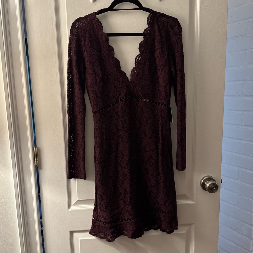 Express Maroon Lace Dress